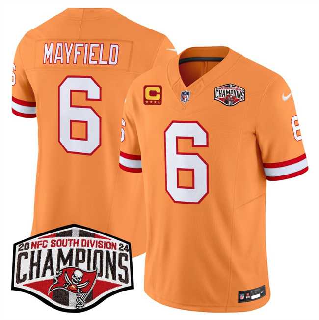 Men%27s Tampa Bay Buccaneers #6 Baker Mayfield Orange F.U.S.E. 2024 NFC South Champions With 4-Star C Patch Limited Stitched Jersey->tampa bay buccaneers->NFL Jersey